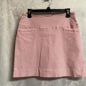 Chic Reddish/ Orange and White Pattern Skort